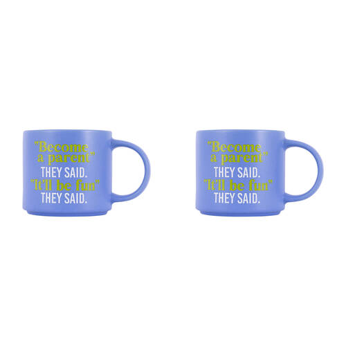 2PK Splosh Cheeky Parent Ceramic Coffee/Tea Mug 9x13.5cm - Purple