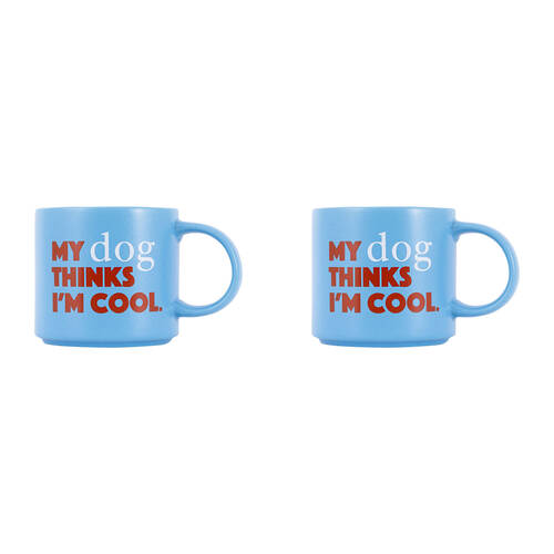 2PK Splosh Cheeky Dog Ceramic Coffee/Tea Mug 9x13.5cm - Blue