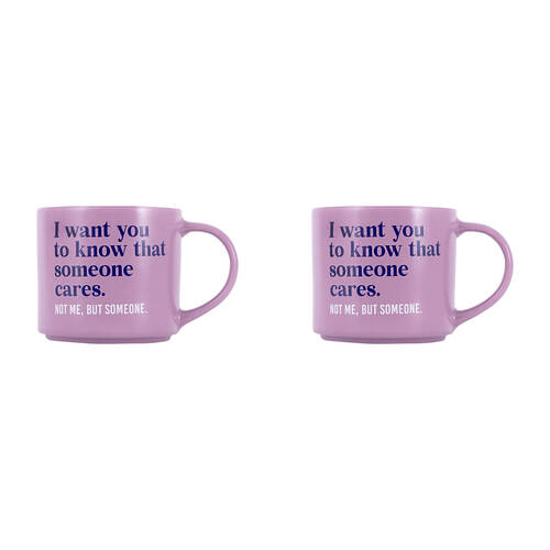 2PK Splosh Cheeky Care Ceramic Coffee/Tea Mug 9x13.5cm - Purple