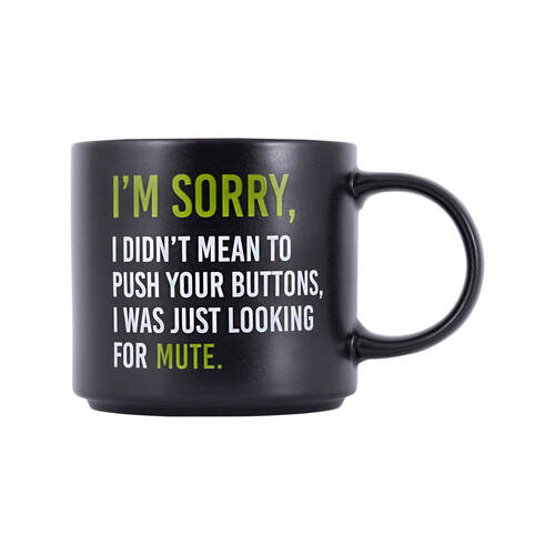 Splosh Cheeky Sorry Ceramic Coffee/Tea Mug 9x13.5cm - Black