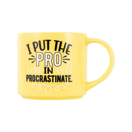 Splosh Cheeky Procrastinate Ceramic Coffee/Tea Mug 9x13.5cm - Yellow