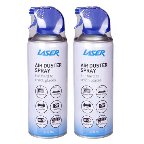 2PK Laser 400ml Hard to Reach Air Duster Spray
