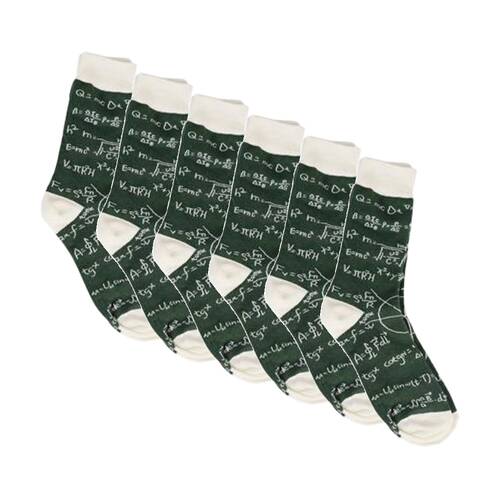 6PK Sock Wave Fun Colourful Pattern Crew Length Socks Mix A One Size Assorted