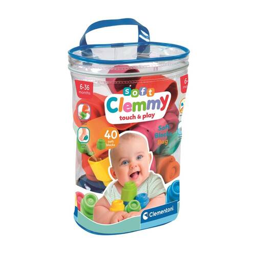 40pc Clementoni Soft Clemmy Touch & Play Soft Blocks Toy 6m+