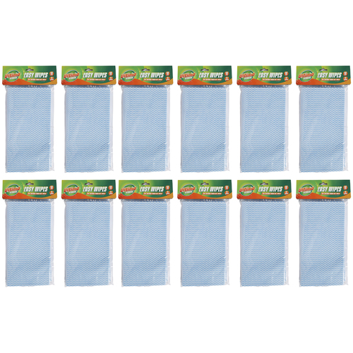 12x 10pc Ultimo Easy Wipes Large 30x60cm Blue Quick-Dry Cleaning Wipes