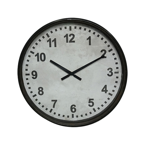 DWBH 40cm Round Metal Wall Clock Glass Front - Crete