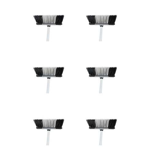 6PK Ultimo Premium Soft Broom 1.2M 2 Asst Green & Grey 31x129cm