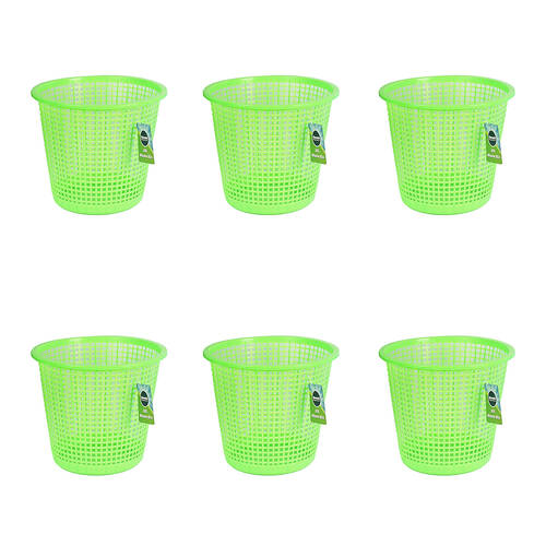 6PK Kemasi Round Open Rubbish Waste Bin Trash Can 10L 23x26cm Assorted