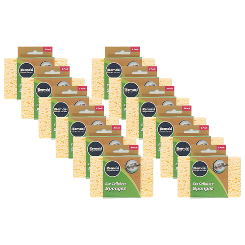 12x 2pc kemasi Eco Cellulose Sponge Home Dishwashing Cleaning