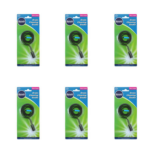 6PK Kemasi Flexible Kitchen/Bathroom Drain Cleaner Cable Snake 65cm Black