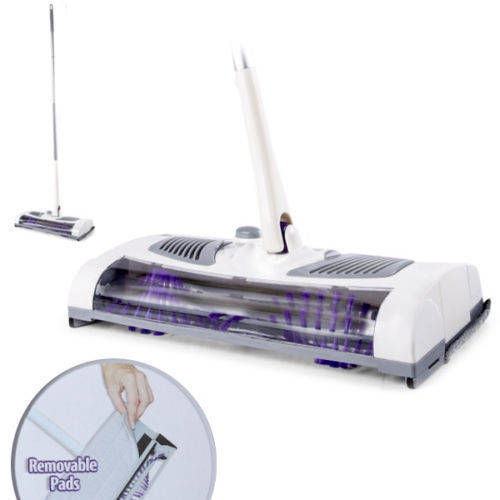 Electric Cordless Clean Sweep 2In1 Dry Mop Sweeper/Microfibre Pad