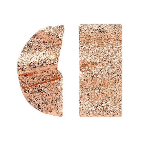 Culturesse Jaslyn 60mm Mismatching Stud Earrings - Rose Gold