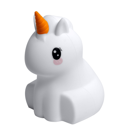 Crest Kids Rechargeable Silicone Unicorn Night Light Lamp - White