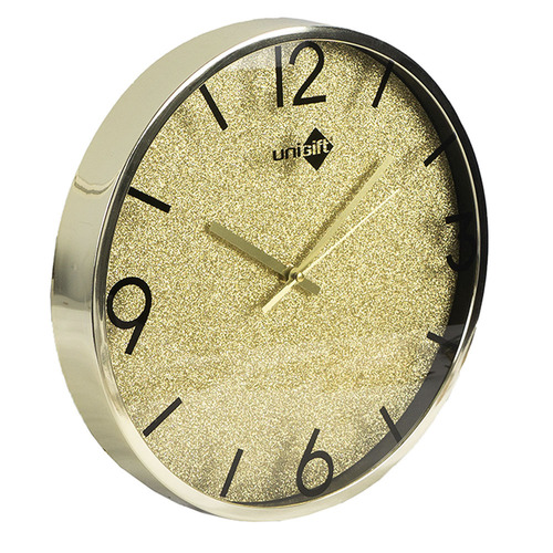 Unigift 12Inch/30cm Glitter Clock Assorted Colours