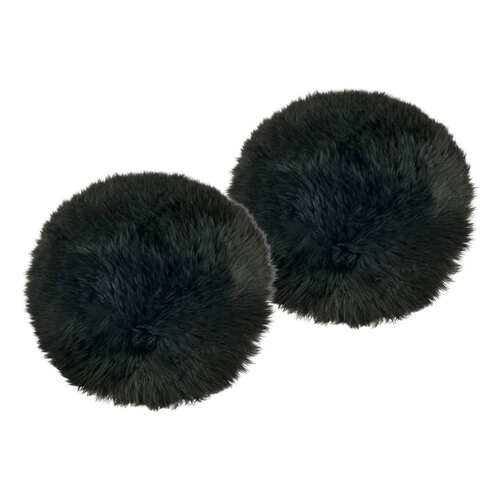 2PK Auskin The Gulgong Long Wool Sheepskin Seat Pad - Black
