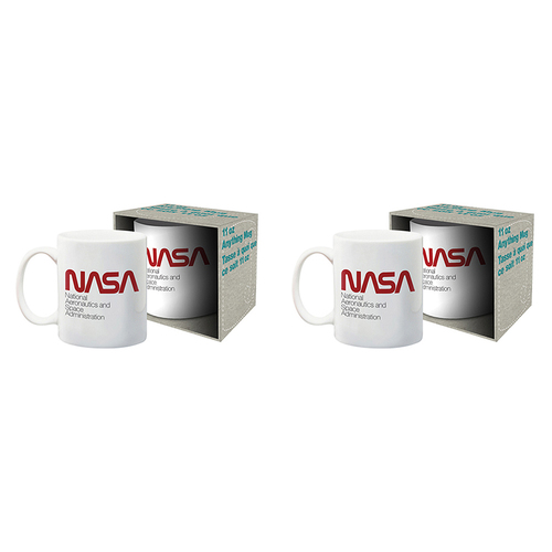 2PK Aquarius NASA Classic Logo 310ml Coffee Mug - White