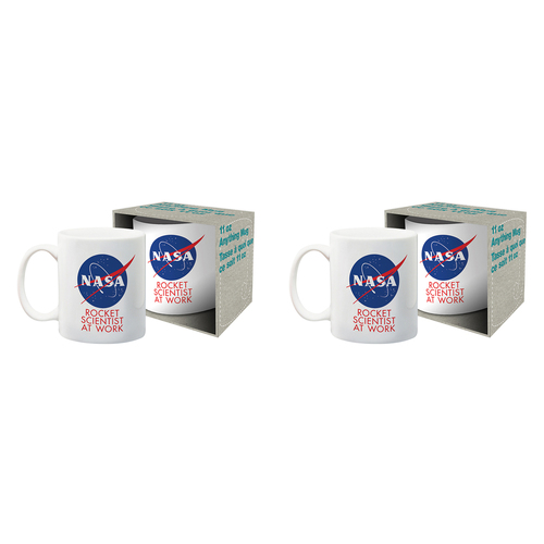 2PK Aquarius NASA Rocket Scientist 310ml Ceramic Mug - White