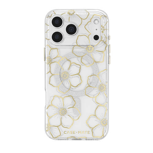 Case-Mate Floral Gems MagSafe Phone Case For iPhone 17 Pro Max 6.9in Gold