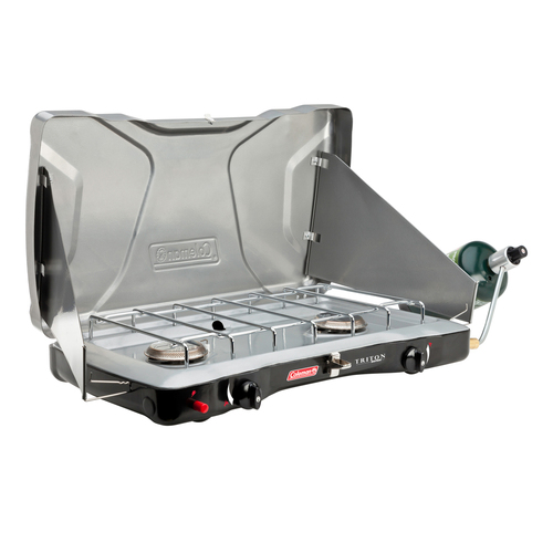 Coleman Stove Triton Instastart Propane 2 Burner Outdoor Camping 58x35cm