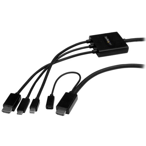 Star Tech 2m 6 ft USB-C, HDMI or Mini DP to HDMI Converter Cable