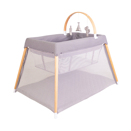Bebecare Zuri Baby Timber Travel Cot 116x84cm - Natural 0m+