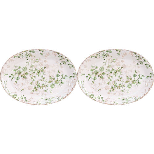 2PK LVD Ceramic Plate Home/Kitchen Decor 23.5x23.5cm - Evergreen