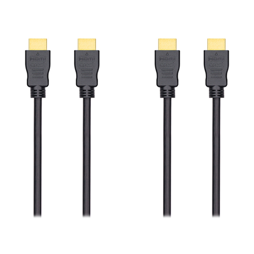 2PK Crest 1.5m/10.2Gbps HDMI Male To Male Cable w/ Ethernet - Black