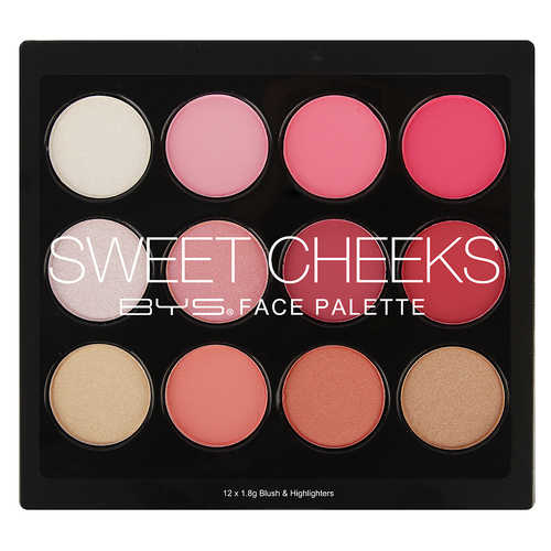 BYS Sweet Cheeks Face Palette Makeup 12 Shades 1.8g
