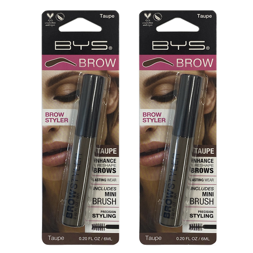 2PK BYS Taupe 6ml Eyebrow Brow Gel Styler w/ Mini Brush Taupe
