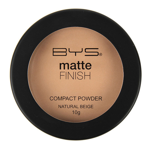 BYS 10g Matte Finish Compact Powder Face Makeup - Natural Beige