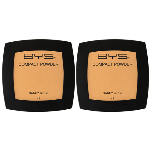 2PK BYS Compact 7g Powder Face Makeup Cosmetics - Honey Beige