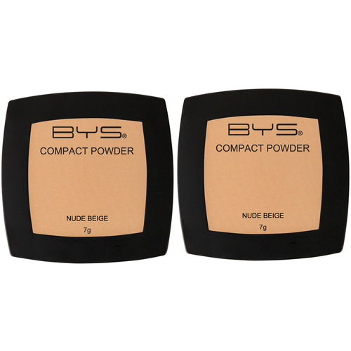 2PK BYS Compact 7g Powder Face Makeup Cosmetics - Nude Beige