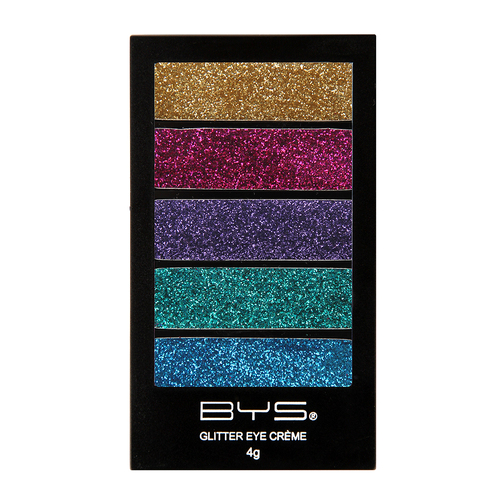 BYS Glitter Creme 4g Makeup Palette Intense Rainbow - 5 Shades