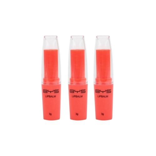 3PK BYS Strawberry Lipbalm Makeup Red 3g