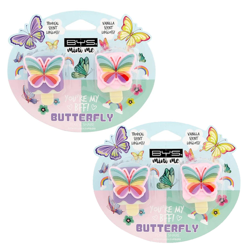 4pc BYS Mini Me Kids Fun Makeup Beauty Lipgloss Butterfly