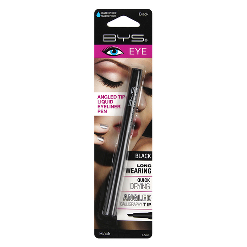 BYS Angled Tip Liquid Eyeliner Pen Quick Dry Black 1.5ml