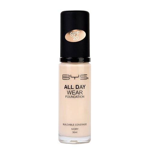 BYS 30ml All Day Wear SPF 20 Liquid Foundation Face Makeup - Ivory