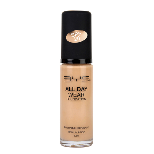 BYS 30ml All Day Wear SPF 20 Liquid Foundation Face Makeup - Medium Beige