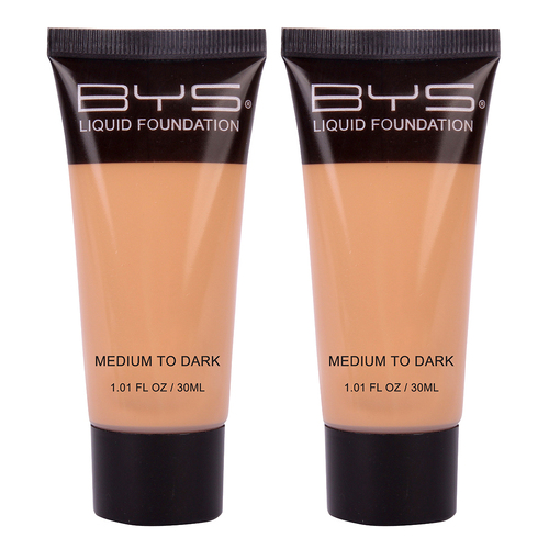 2PK BYS Tube 30ml Liquid Foundation Creamy Blendable Makeup - Medium to Dark