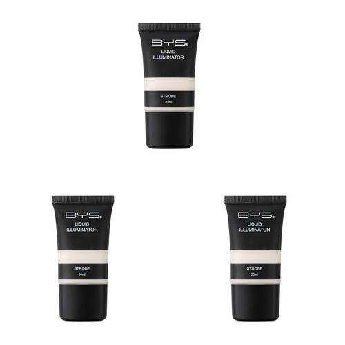 3PK BYS 20ml Liquid Illuminator Glow Face Cosmetic Makeup - Strobe
