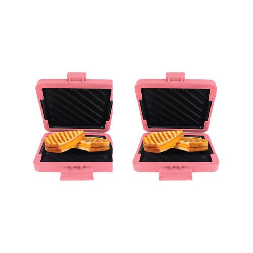 2PK Laser Microwave Toastie Maker Flamingo Non-Stick Dishwasher Safe Pink