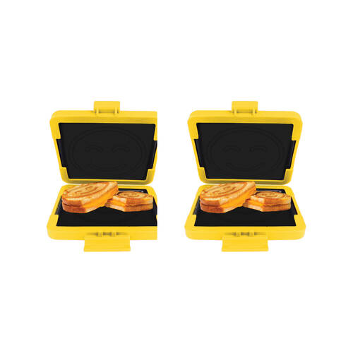 2PK Laser Microwave Toastie Maker Flamingo Non-Stick Dishwasher Safe Yellow