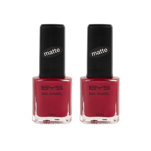 2PK BYS 14ml Nail Polish Matte Red