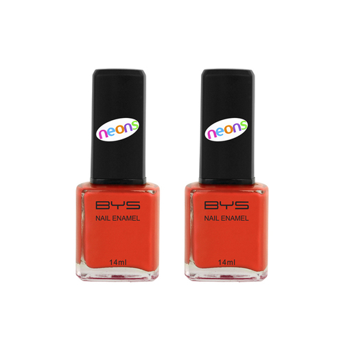 2PK BYS 14ml Nail Polish Neons Neon Fire Orange