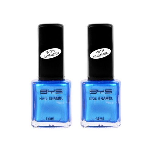 2PK BYS 14ml Nail Polish Shimmer Blue Hawaii
