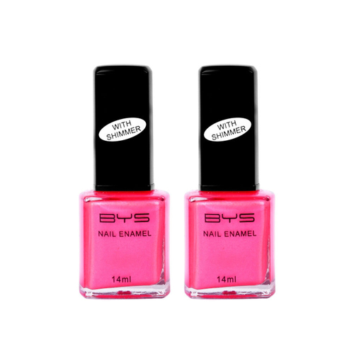 2PK BYS 14ml Nail Polish Shimmer Tutti Frutti Pink