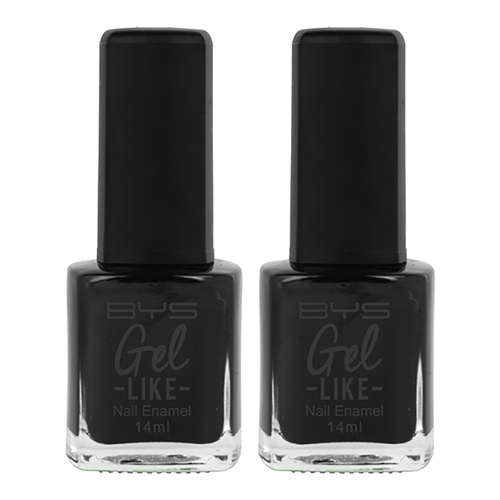 2PK BYS 14ml Nail Polish Gel-Like Ebony Ink Black