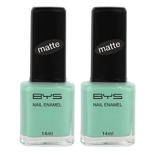 2PK BYS 14ml Nail Polish Matte Pastel Mint Candy Green