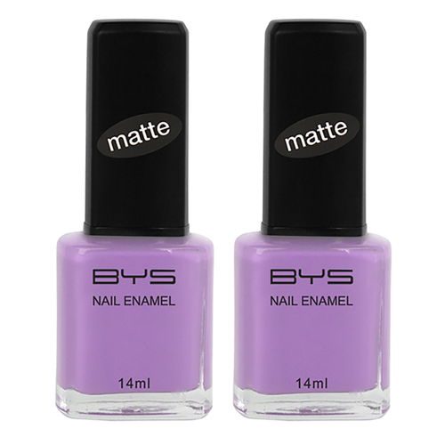 2PK BYS 14ml Nail Polish Matte Pastel Violet Frosting Purple