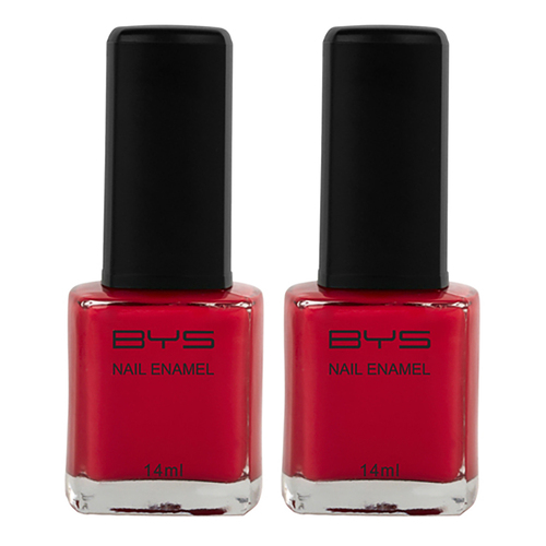 2PK BYS 14ml Nail Polish Coral Sea Red
